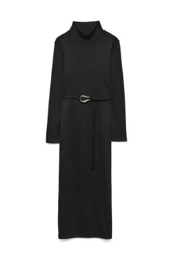 Vero Moda Vestido midi de punto cuello subido Negro Hot