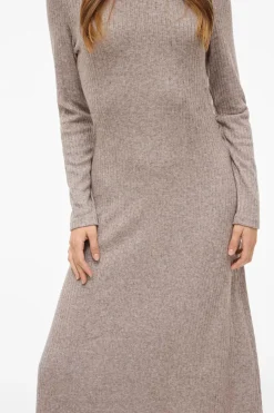 Vila Vestido midi de viscosa Arena