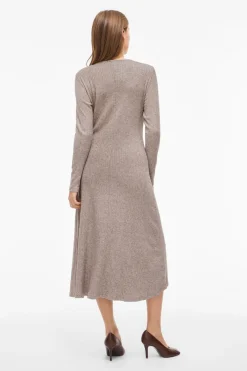 Vila Vestido midi de viscosa Arena