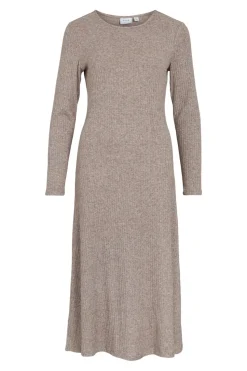 Vila Vestido midi de viscosa Arena