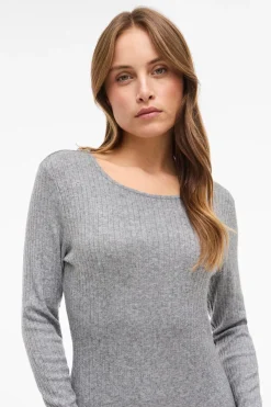 Vila Vestido midi de viscosa Gris Online