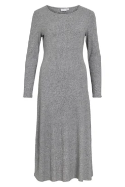 Vila Vestido midi de viscosa Gris Online