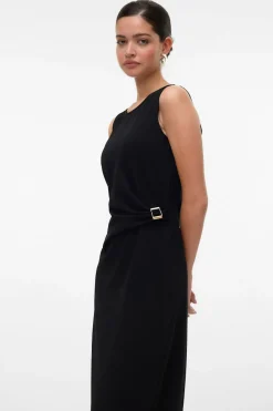 Vero Moda Vestido midi detalle hebilla Negro Best