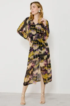 Vila Vestido midi estampado con lúrex Multicolor New