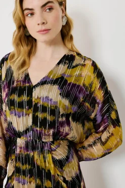 Vila Vestido midi estampado con lúrex Multicolor New