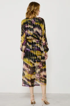 Vila Vestido midi estampado con lúrex Multicolor New