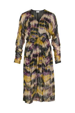 Vila Vestido midi estampado con lúrex Multicolor New