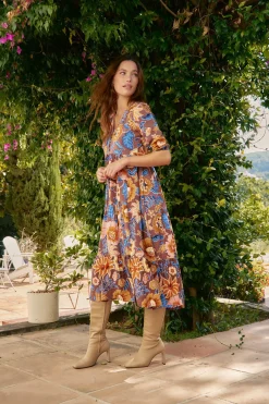 Jaase Vestido midi Eve estampado tierra Multicolor Hot