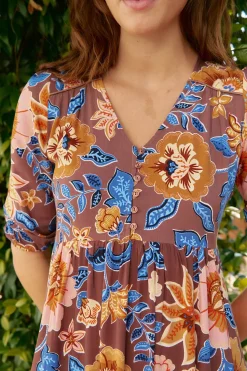 Jaase Vestido midi Eve estampado tierra Multicolor Hot