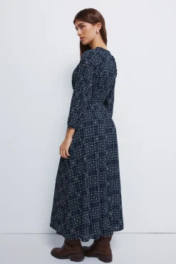 Springfield Vestido midi goma cintura azul