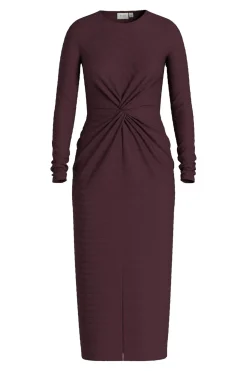 Vila Vestido midi manga larga Vino Online