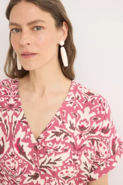 Cortefiel Vestido midi pliegues Multicolor Online