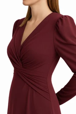 Cuplé Vestido midi punto Granate Hot