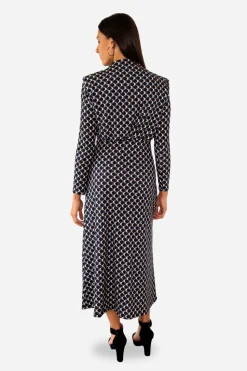 Cuplé Vestido midi punto estampado Azul Best