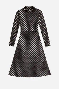 Cuplé Vestido midi punto estampado Azul Best