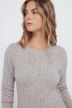 Springfield Vestido midi punto pointelle gris Sale