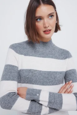 Springfield Vestido midi punto rayas kodak estampado Outlet