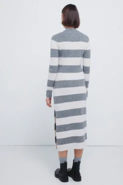 Springfield Vestido midi punto rayas kodak estampado Outlet