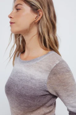 Springfield Vestido midi punto space dye gris Outlet