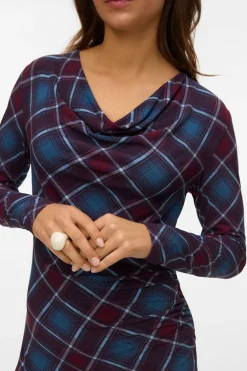 Vero Moda Vestido midi rombos Granate Outlet