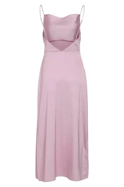 Vila Vestido midi satinado Lila Outlet