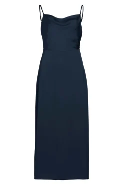 Vila Vestido midi satinado Azul marino Online