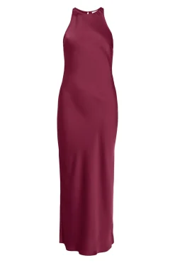 Vila Vestido midi satinado Vino Hot