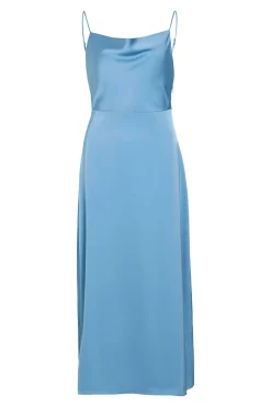 Vila Vestido midi satinado Azul Best