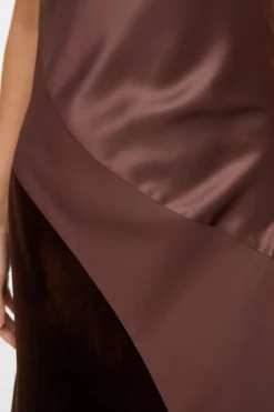 Vero Moda Vestido midi sin mangas Marr&oacute;n New