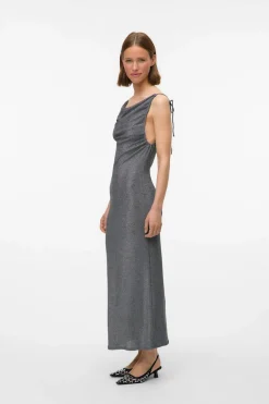 Vero Moda Vestido midi tejido metalizado Gris Hot