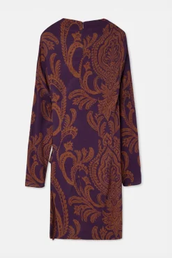 Silbon Vestido mini drapeado estampado Multicolor New