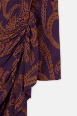 Silbon Vestido mini drapeado estampado Multicolor New