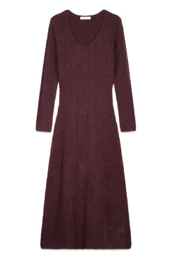 Slowlove Vestido punto aranés Granate Clearance