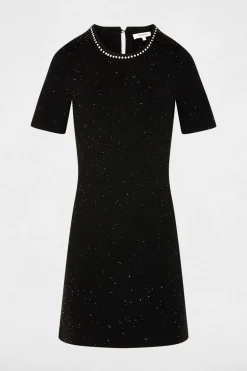 Morgan Vestido punto con strass Negro Best
