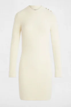 Morgan Vestido punto corto ajustado Marfil Sale