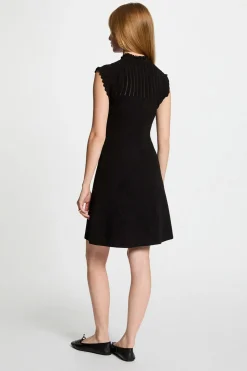Morgan Vestido punto corto evasé Negro New