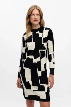 Object Vestido punto estampado Estampado blanco Online