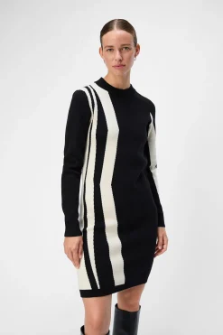 Object Vestido punto estampado Negro Outlet