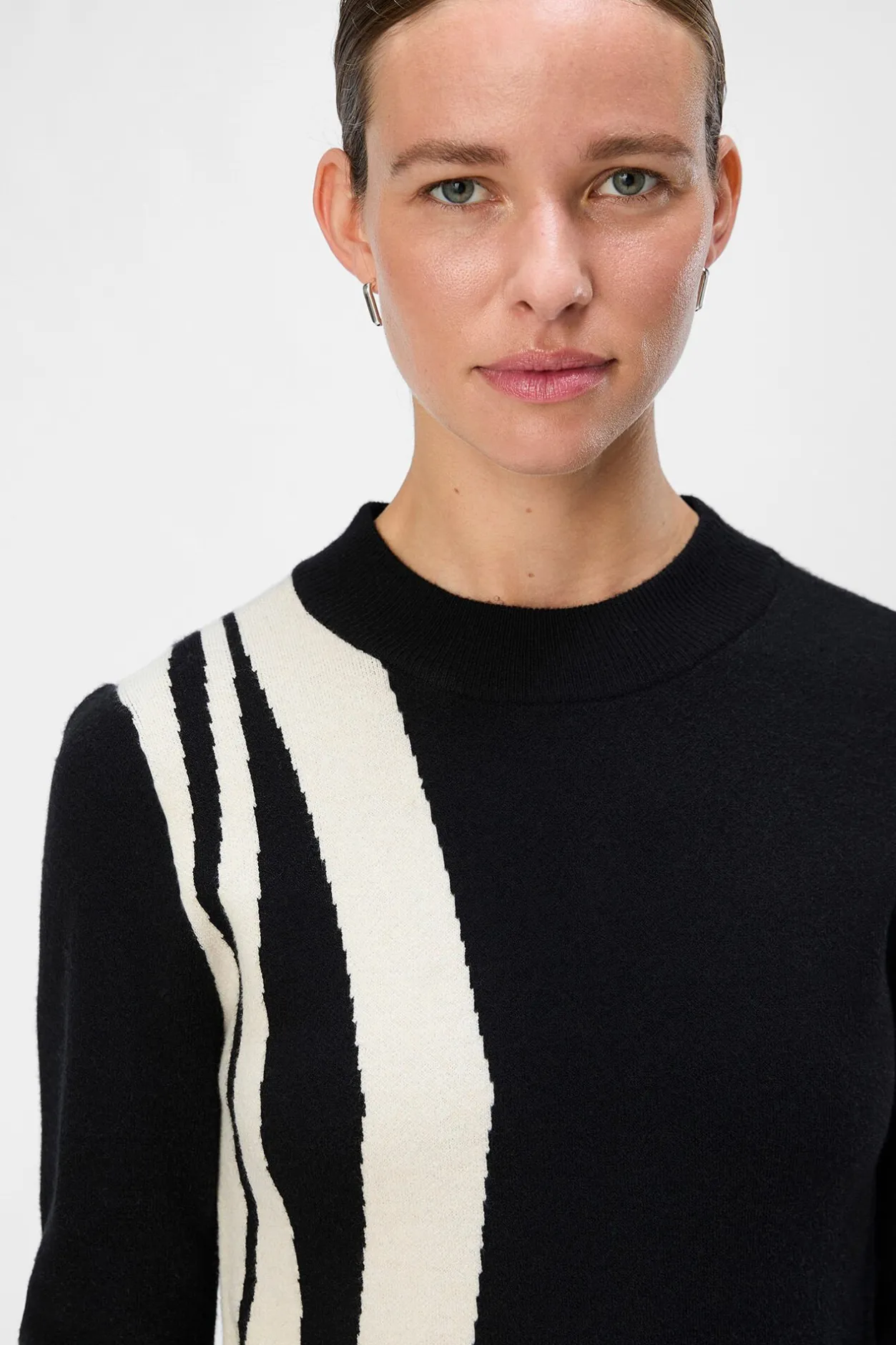 Object Vestido punto estampado Negro Outlet