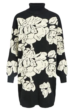 Object Vestido punto estampado Negro Sale