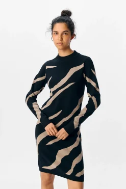 Object Vestido punto estampado Multicolor Discount