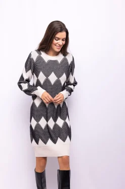 Object Vestido punto estampado Blanco