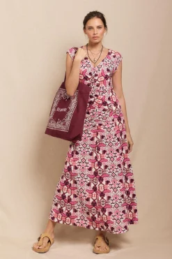 Slowlove Vestido punto estampado frunce Multicolor Discount