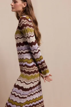 Slowlove Vestido punto ondas Multicolor