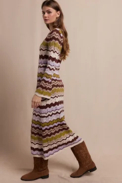 Slowlove Vestido punto ondas Multicolor