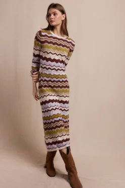 Slowlove Vestido punto ondas Multicolor