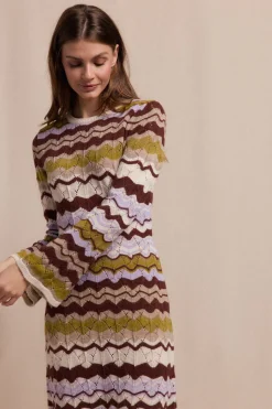 Slowlove Vestido punto ondas Multicolor