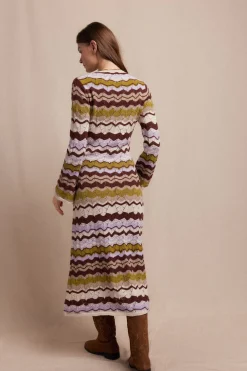 Slowlove Vestido punto ondas Multicolor