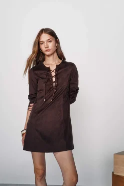 High Spirits Vestido Ribbon marr&oacute;n Discount