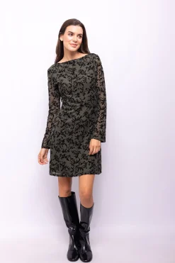 Object Vestido tejido flocado Gris oscuro Discount